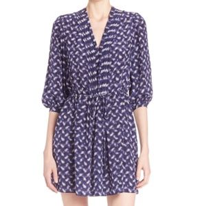 NWT Rebecca Taylor Silk Tie-Waist Mini-Dress, 8